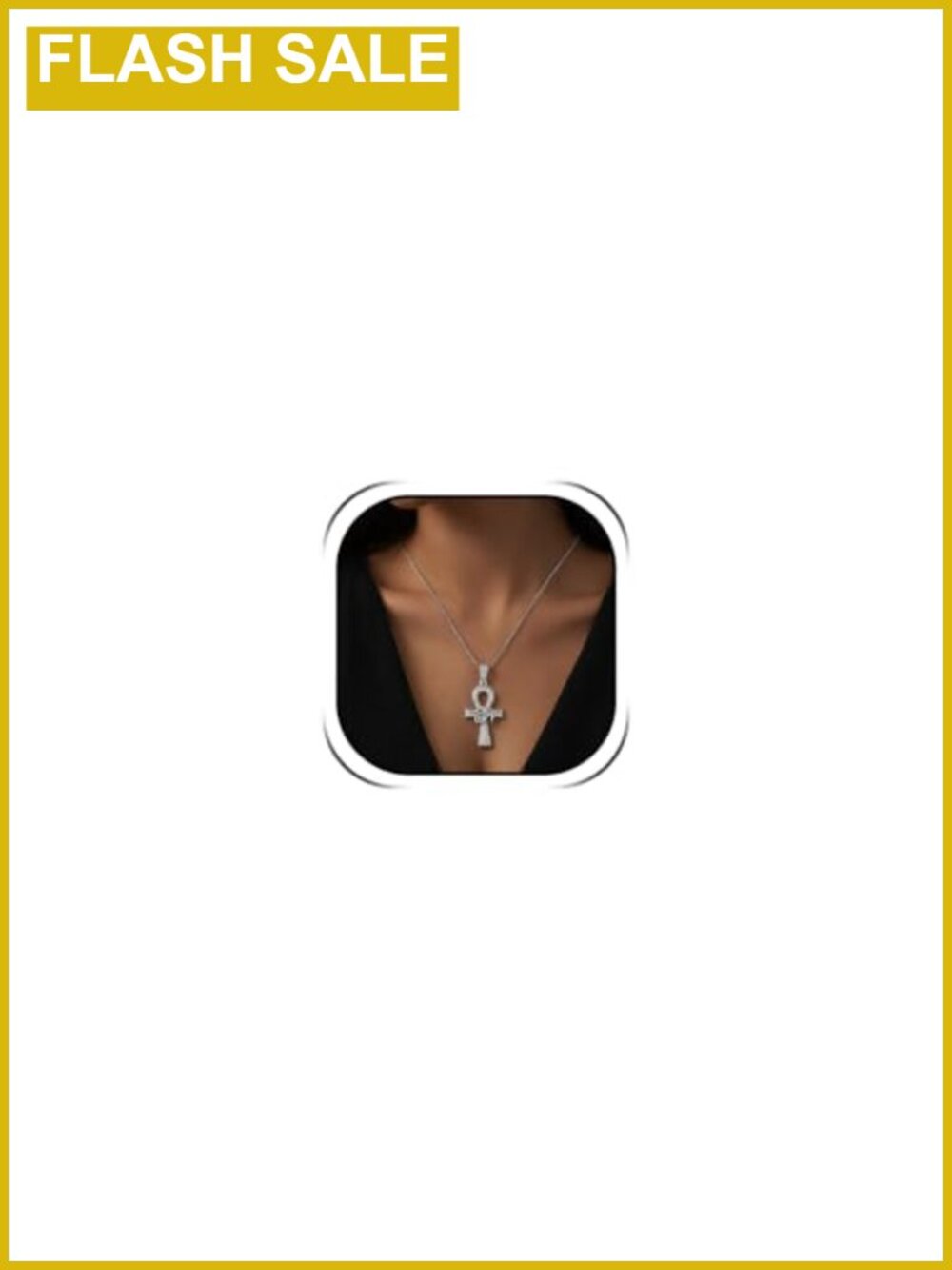 Egyptian Ankh Cross Pendant Necklace Men Women Eye of Horus Zinc Lobster Clasp